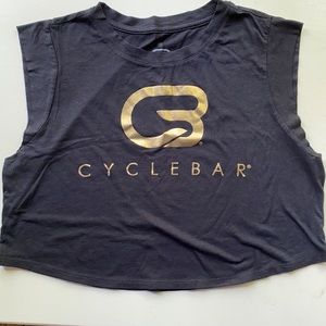 Cyclebar Crop Tank - Gold logo